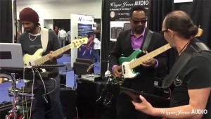 NAMM 2016 André Berry & Nate Phillips & Wayne Jones Jam at Wayne Jones Audio Booth. National Association of Music Merchants (NAMM)