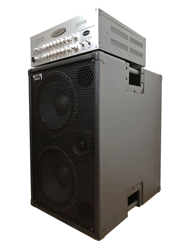 WJBA 2000 Watt Bass Guitar Amplifier with built in Twin Channel Bass Pre-Amp, featuring the option of phantom power on the second channel. 2000 Watts into 4 or 8 Ohms with passive 2x10 700 watt bass guitar cab