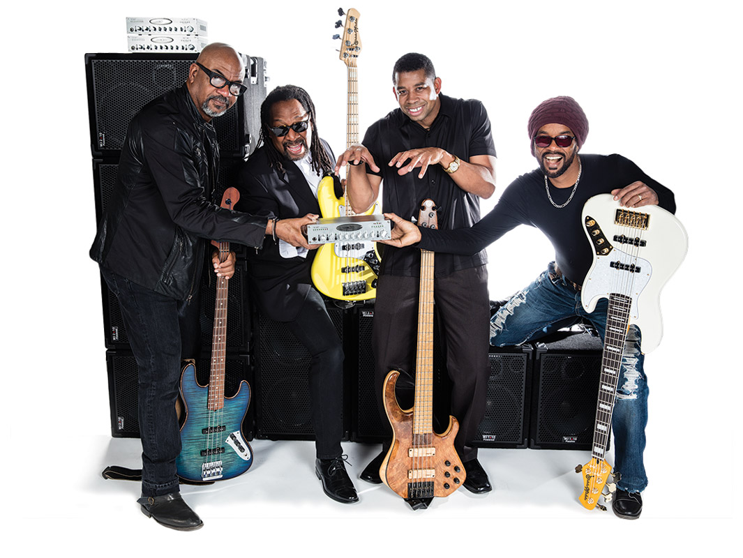 Final photo edit of Wayne Jones AUDIO endorsees. Bass players, Carl