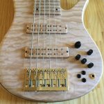 My Custom Fodera Monarch 6 bass guitar - Ash body, Ash tone block. Quilted Maple top, Maple neck & Birdseye maple board, Pope 3 band EQ